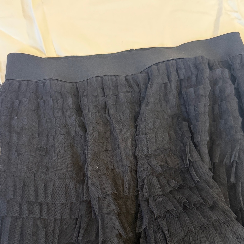 Y2K Long Ruffled Black Lace Skirt - Picture 3 of 3